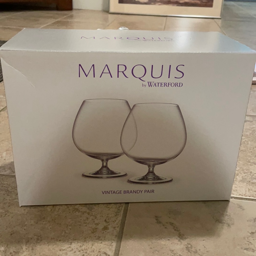 New in box. Marquis by Waterford Vintage Brandy Pair.